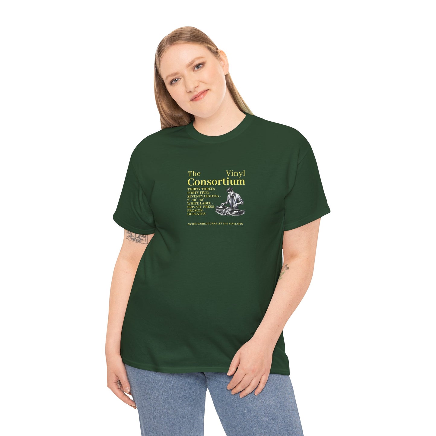 The Vinyl Consortium checklist-T-Shirt | Premium  Deep green T-shirt