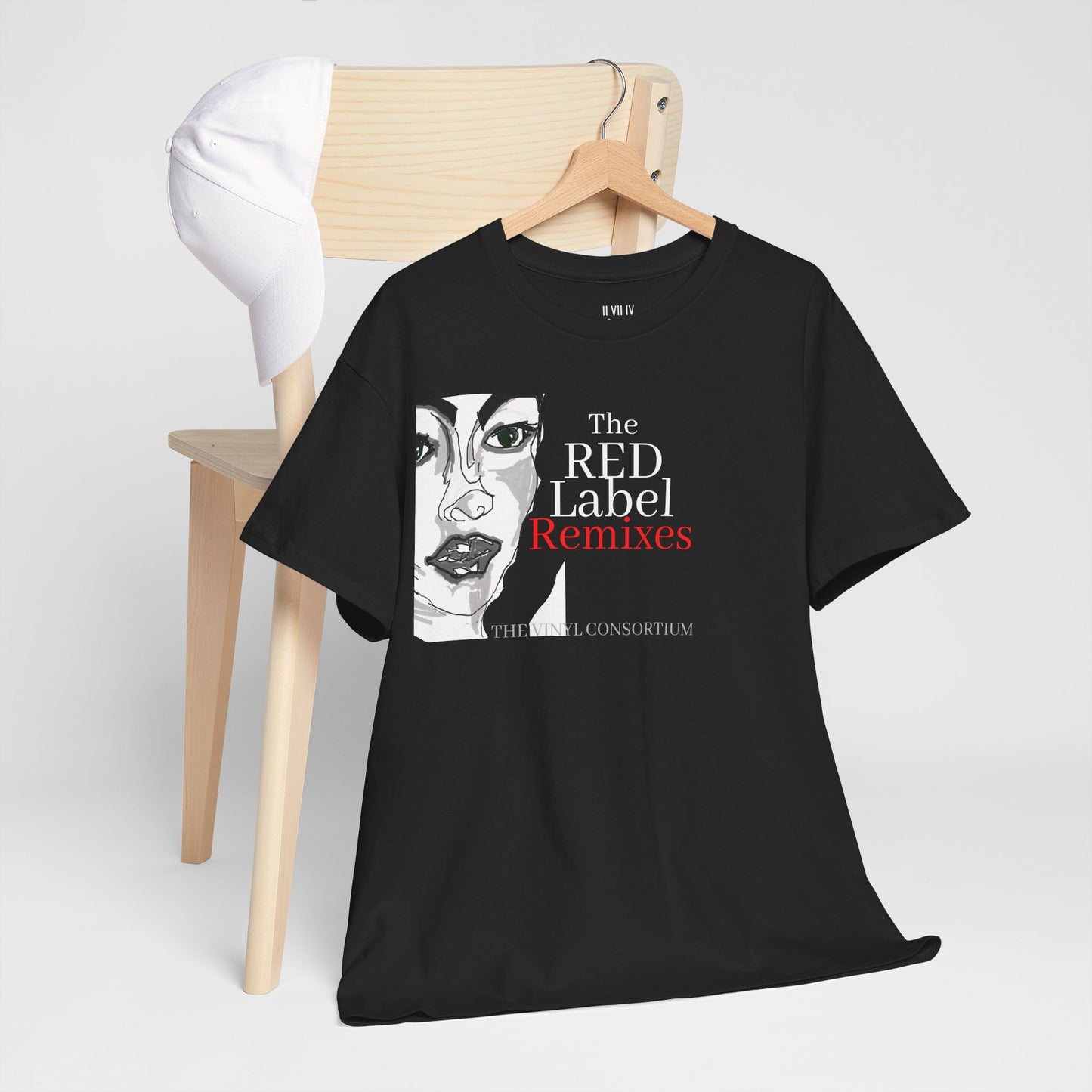 The Vinyl Consortium  Heavy Cotton T Shirt Black| otex certified| No itch labels