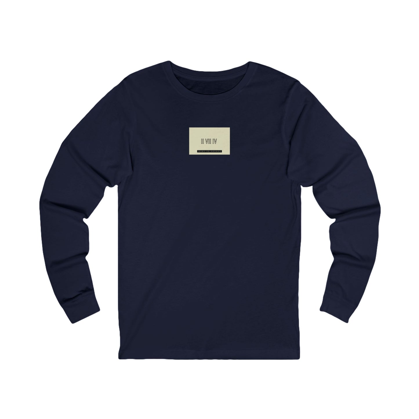 Two Seven Four Cream Tag  Long Sleeve Tee Navy