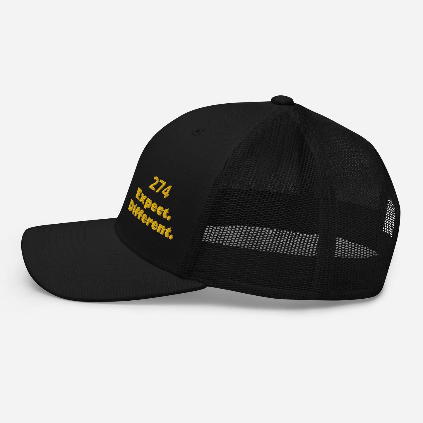 Expect. Different. 274 Trucker Cap – Bold Embroidered Six-Panel Hat